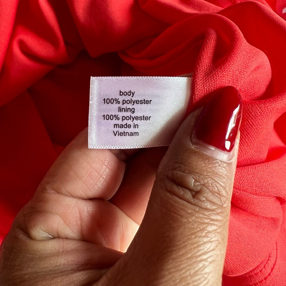 Lane Bryant Red Floral V-Neck Tie Front Midi Dress Plus Size 22 Spring Summer - Picture 8 of 10